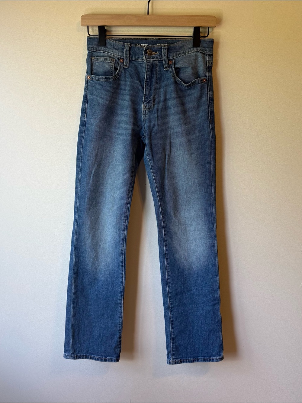 Boys Old Navy Straight Built-in Flex Jeans - Size 12 | Adjustable Waist Buttons